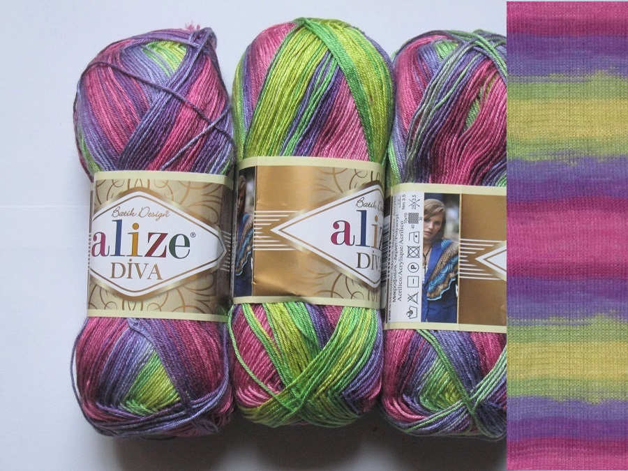 1 pelote 100 Gr Diva Batik 3241 Alize Alize Diva Batik 3241 : Toutes en  Laine-Vente de laine à tricoter pas chère et accessoires tricot