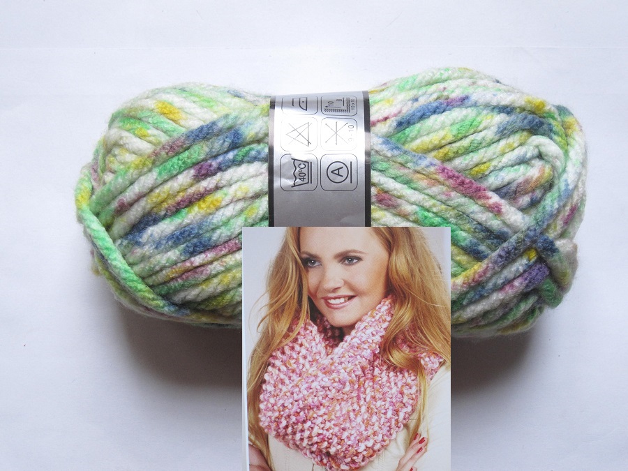Pelote de laine géante tricotée à la main, multicolore, douce